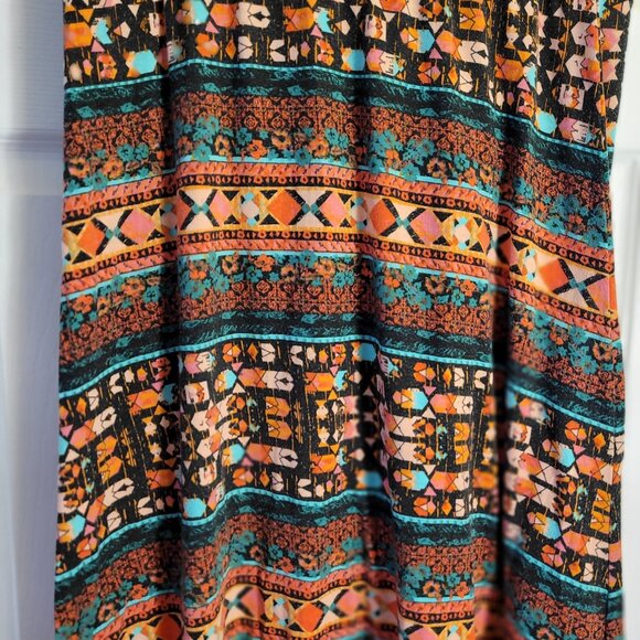 MOSSIMO Aztec Patterned Multi-Roll Waist Slip-On Maxi Skirt EUC - Picture 3 of 8